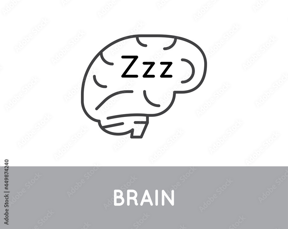Brain in sleep icon. Vector. Brain in sleep icon. Vector.