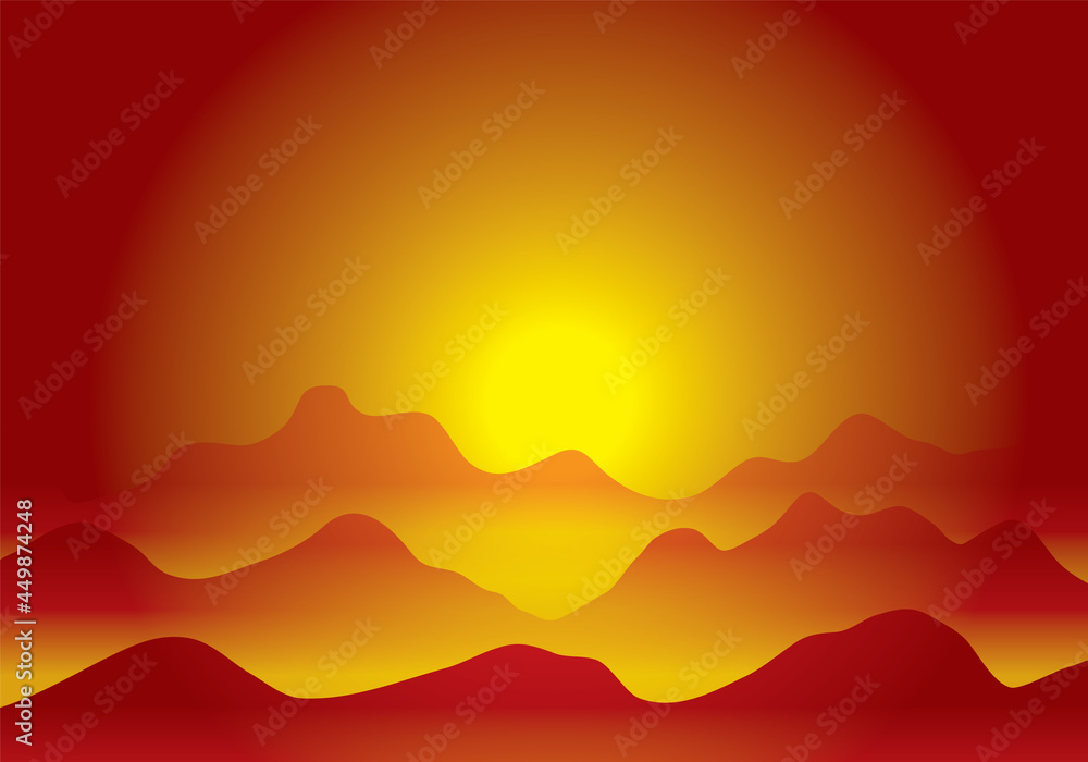 Desert Sly and Mountains Landscape Background Vector Desert Sly and Mountains Landscape Background Vector