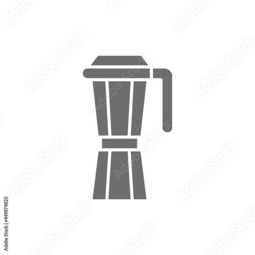 Italian coffee maker, espresso machine grey icon.