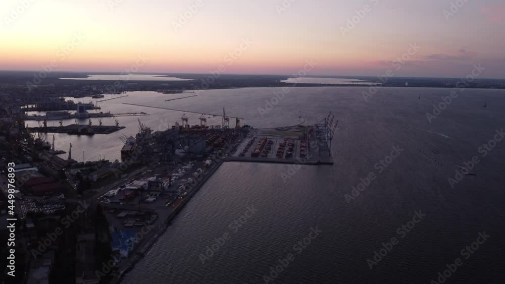 The coast of Odessa at night. Port The coast of Odessa at night. Port