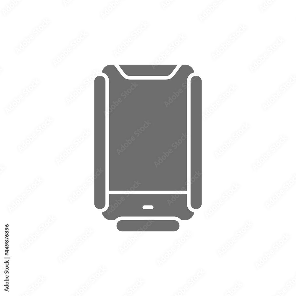 Protective anti crash smartphone case grey icon. Protective anti crash smartphone case grey icon.
