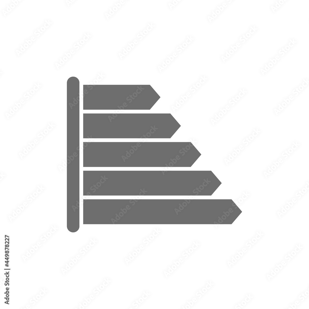 Obraz premium Energy label for refrigerator, energy efficiency classes grey icon.