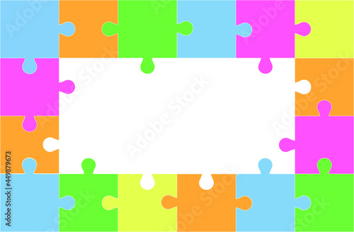 Pieces of colorful puzzles (mosaic) in disassembled form. Team, connection, merge.
