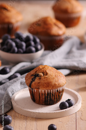 Homemade fresh baked sugar free blueberry muffins