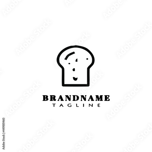 cute bagel logo icon cartoon design template vector illustration