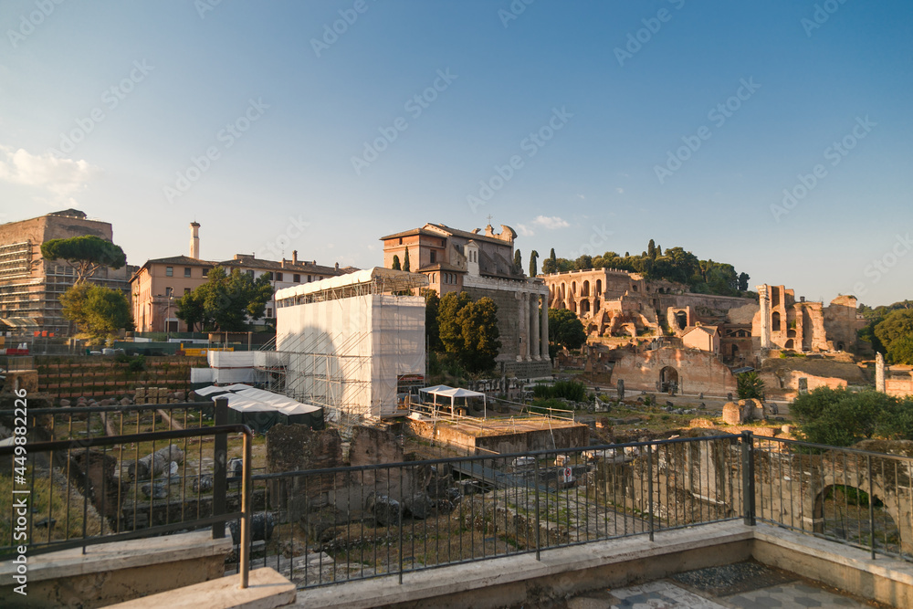 Roman Forum in summer morning, Rome, Italy