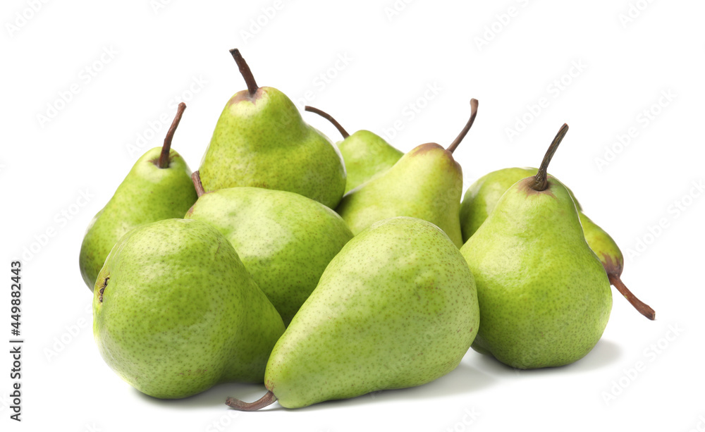 Heap of fresh ripe pears on white background Heap of fresh ripe pears on white background