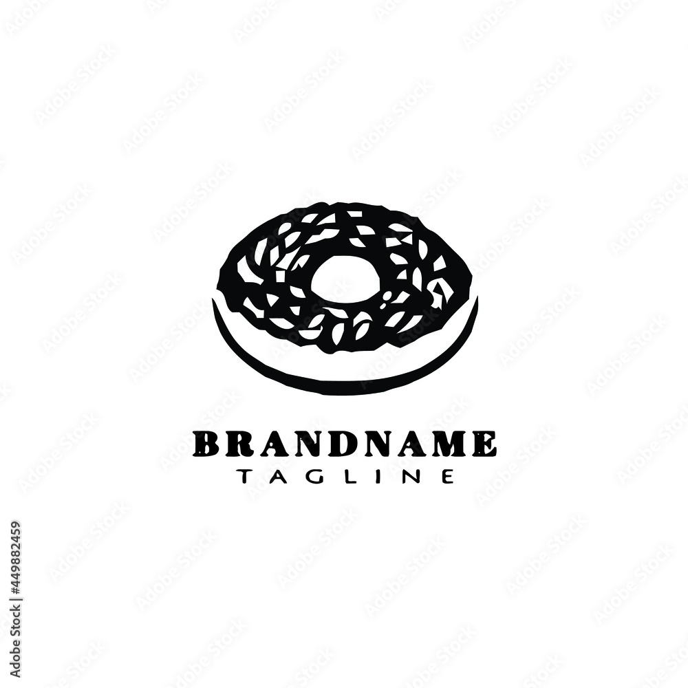 Obraz premium sweet donuts logo icon cartoon design template vector illustration