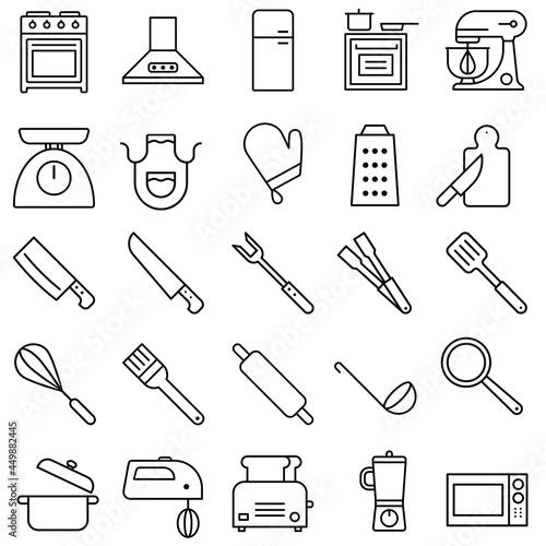 Kitchen icon vector set. cooking illustration sign collection. Cook symbol or logo. 
