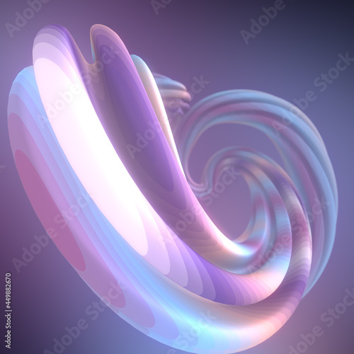 Smooth curved soft line trendy pattern for cover design. Contemporary art. Modern 3d rendering digital illustration