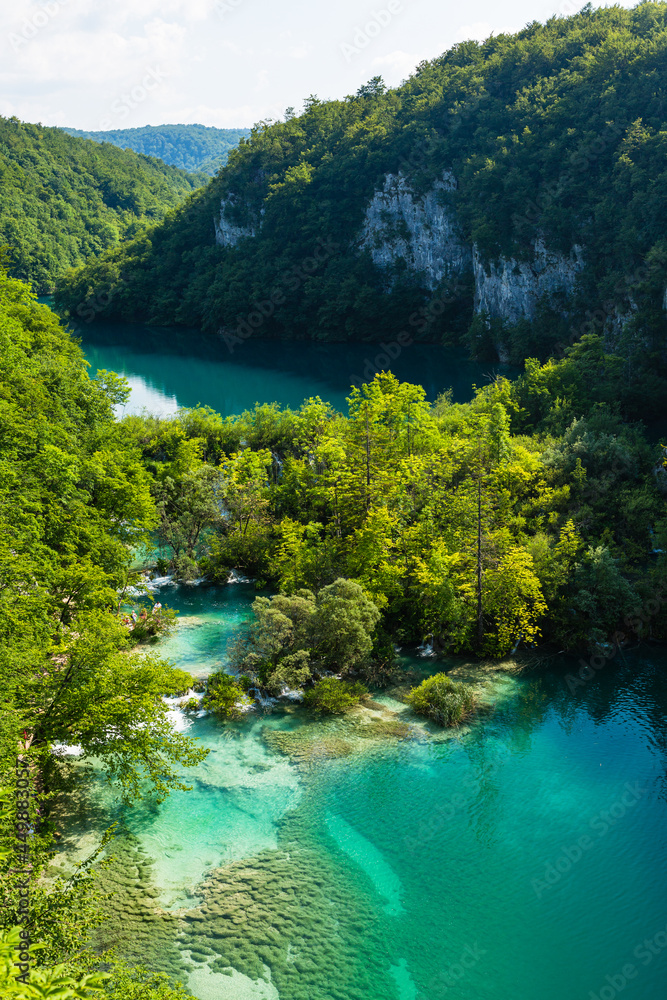 クロアチア　プリトヴィツェ湖群国立公園の風景