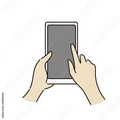 スマートフォンの操作のイラスト