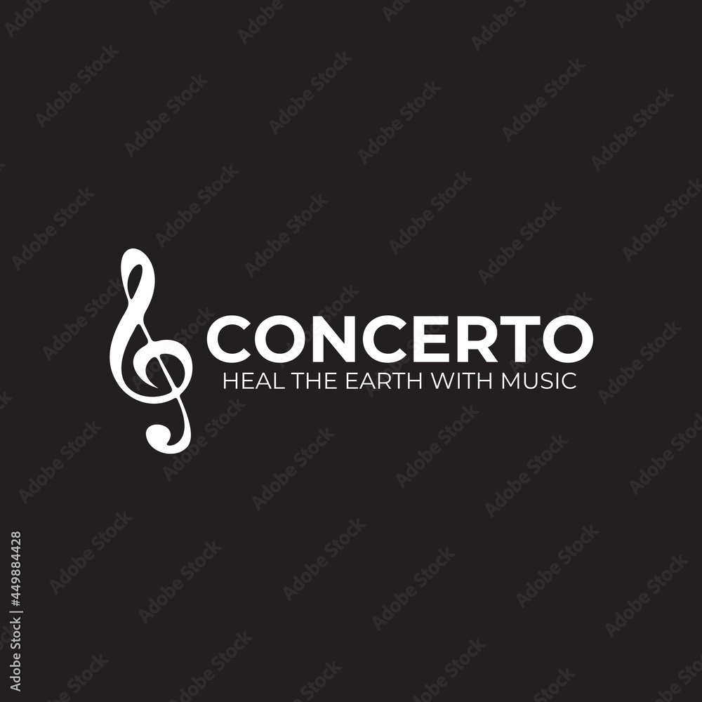 Fototapeta premium G key music notes logo design template