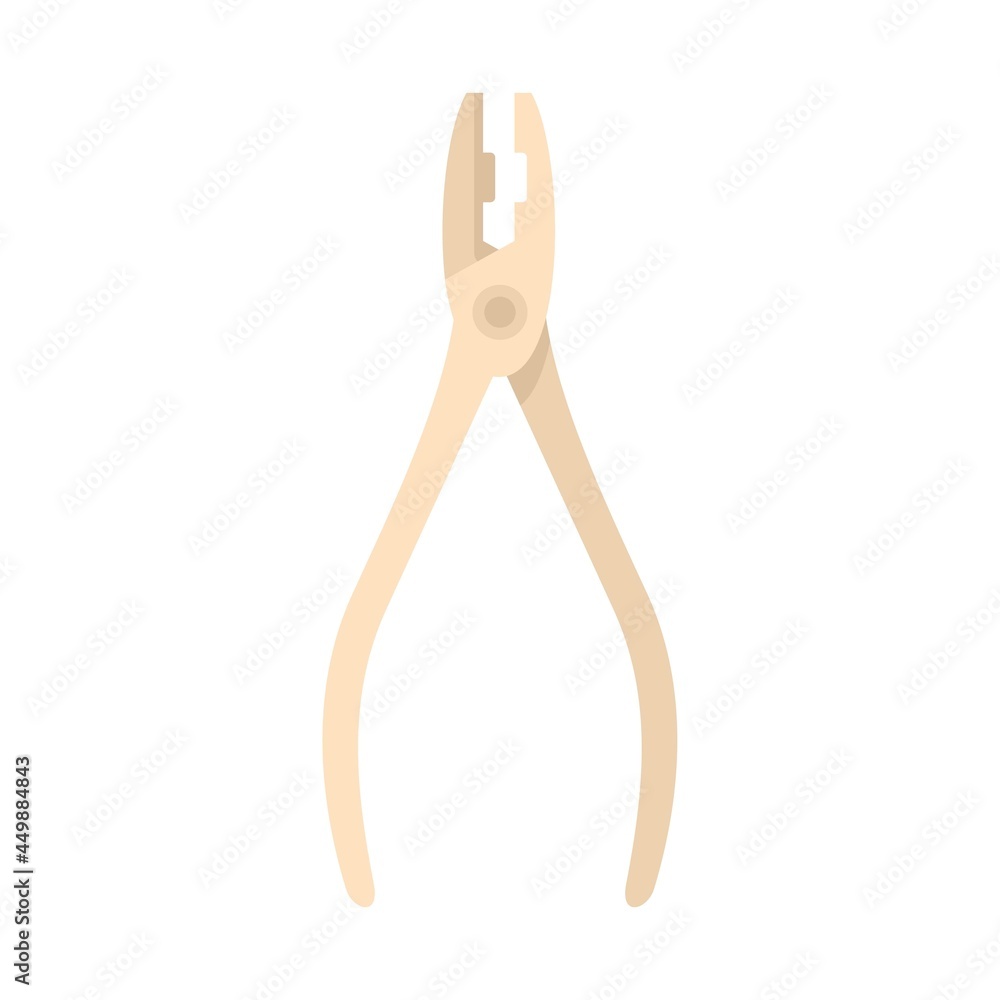 Steel pliers icon flat isolated vector
