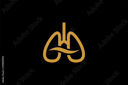 Breathe logo design vector. Lungs care clinic abstract logo symbol.