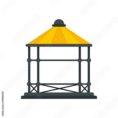Arbor gazebo icon flat isolated vector
