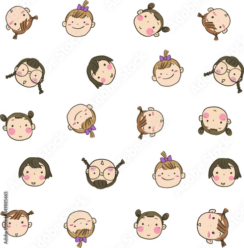 cartoon girl gift wrapping paper, paper pattern, pattern, cute pattern