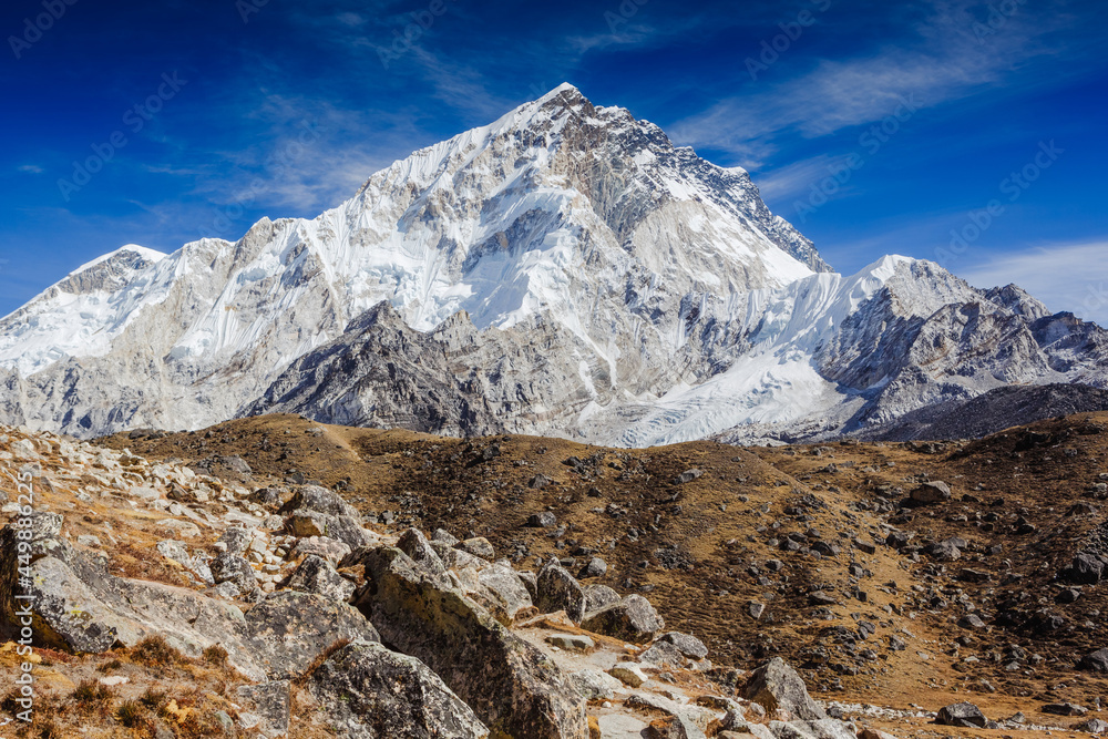 Nuptse view in Sagarmatha National Park in the Nepal Himalaya Nuptse view in Sagarmatha National Park in the Nepal Himalaya
