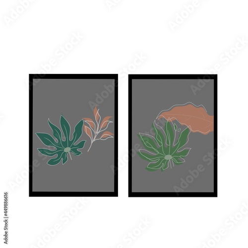 Modern minimalist floral abstract aesthetic illustration