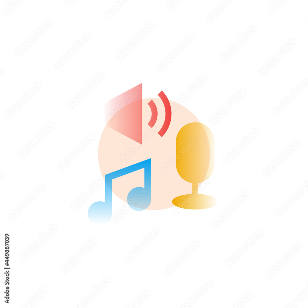 Music. Vector icon in gradient style. Editable illustration Music. Vector icon in gradient style. Editable illustration