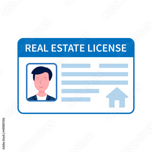 Real Estate license icon. Clipart image isolated on white background