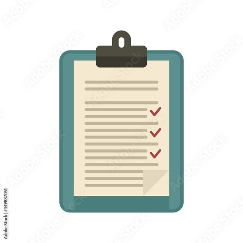 Internship to do list icon flat isolated vector