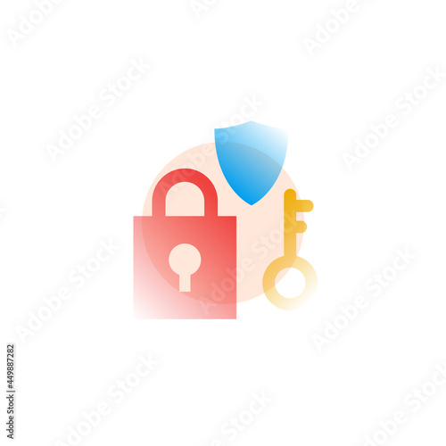 Password. Vector icon in gradient style. Editable illustration