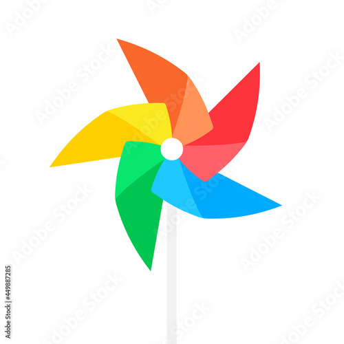 5 petal pinwheel icon. Clipart image isolated on white background