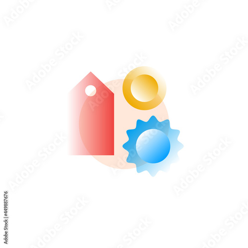 Price. Vector icon in gradient style. Editable illustration