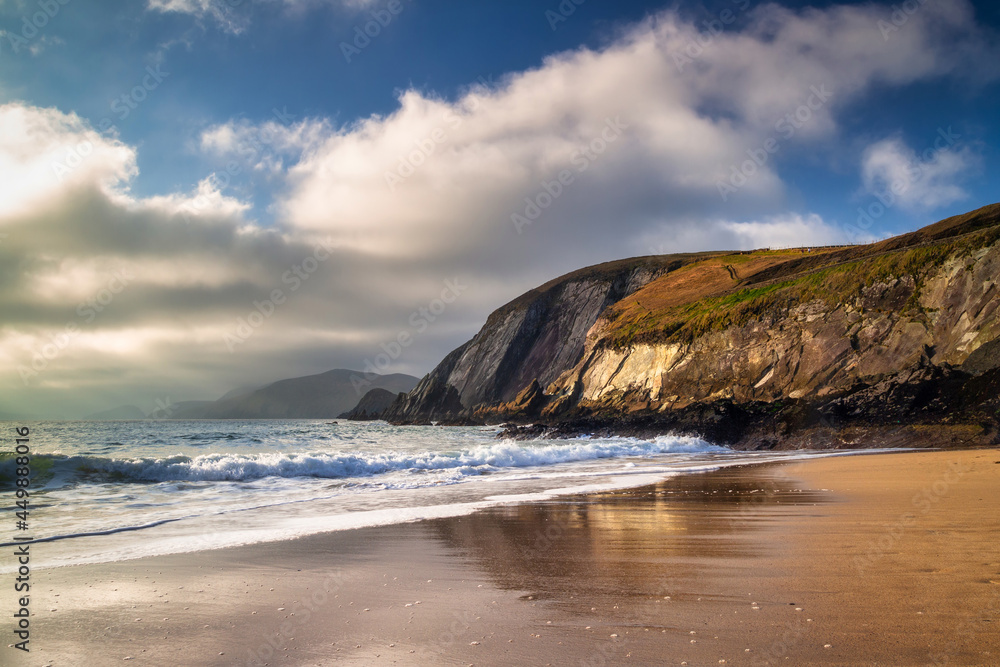 Beautiful scenery of the Atlantic Ocean coastline on Dingle Peninsula, County Kerry, Ireland.