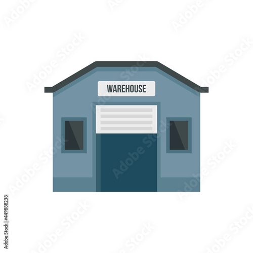 Storage warehouse icon flat isolated vector