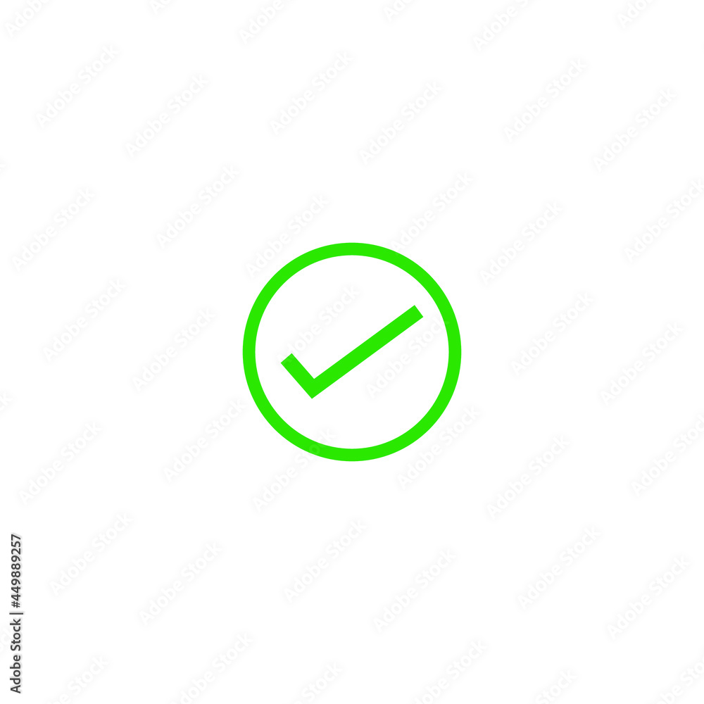 Check mark green line icons. Vector illustration. - Vector Check mark green line icons. Vector illustration. - Vector