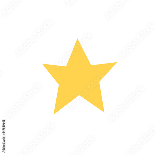Yellow star cute hand drawn vector illustration  sticker  icon  design element. Isolated on white background. Easy to change color.