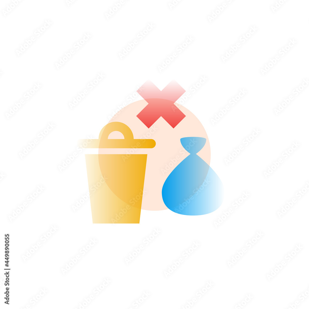 Trash. Vector icon in gradient style. Editable illustration Trash. Vector icon in gradient style. Editable illustration