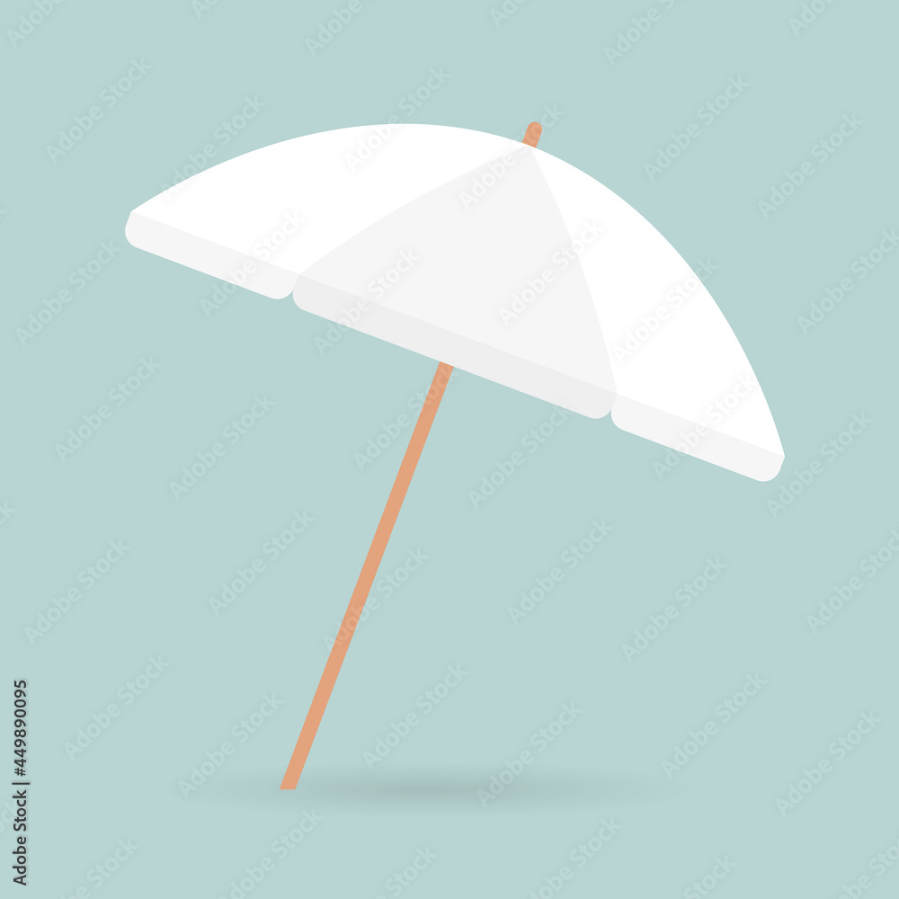 white beach umbrella icon- vector illustration