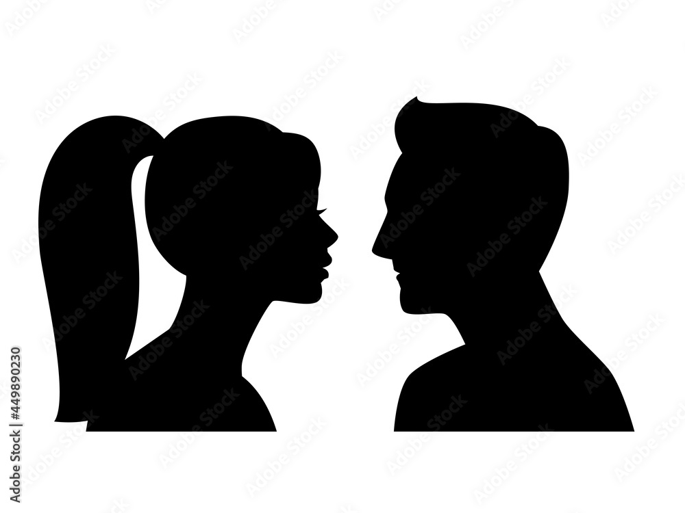 Young male female profiles
