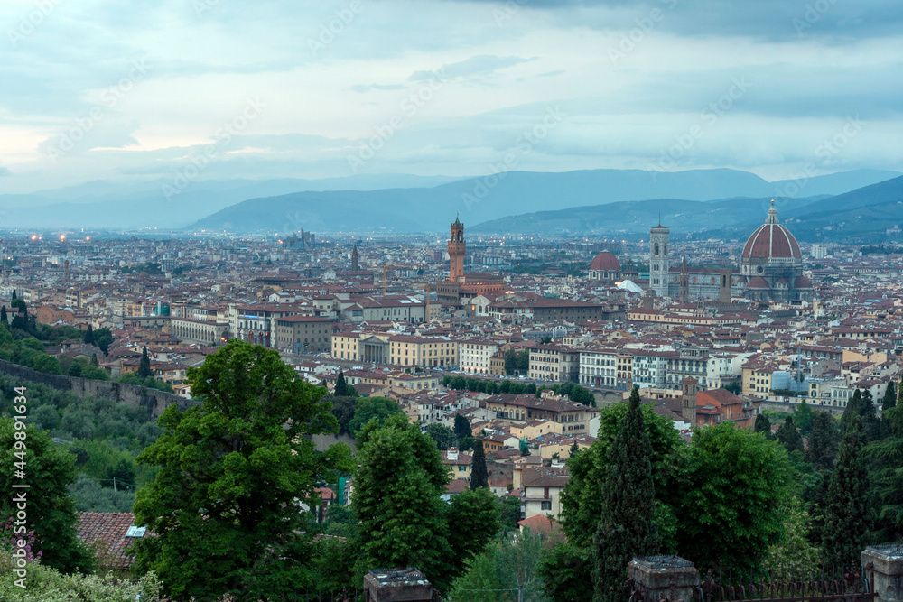 View of the city of Florence from the Piazzale Michelangelo