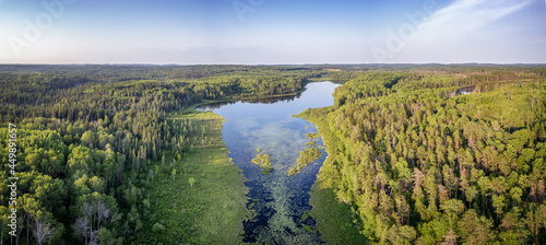 Aerial Of Northern Ontario Lake Landscape