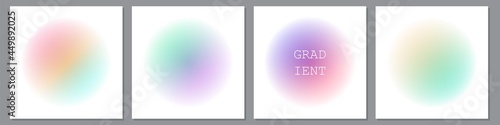 Set of modern gradient vector background in pastel colors