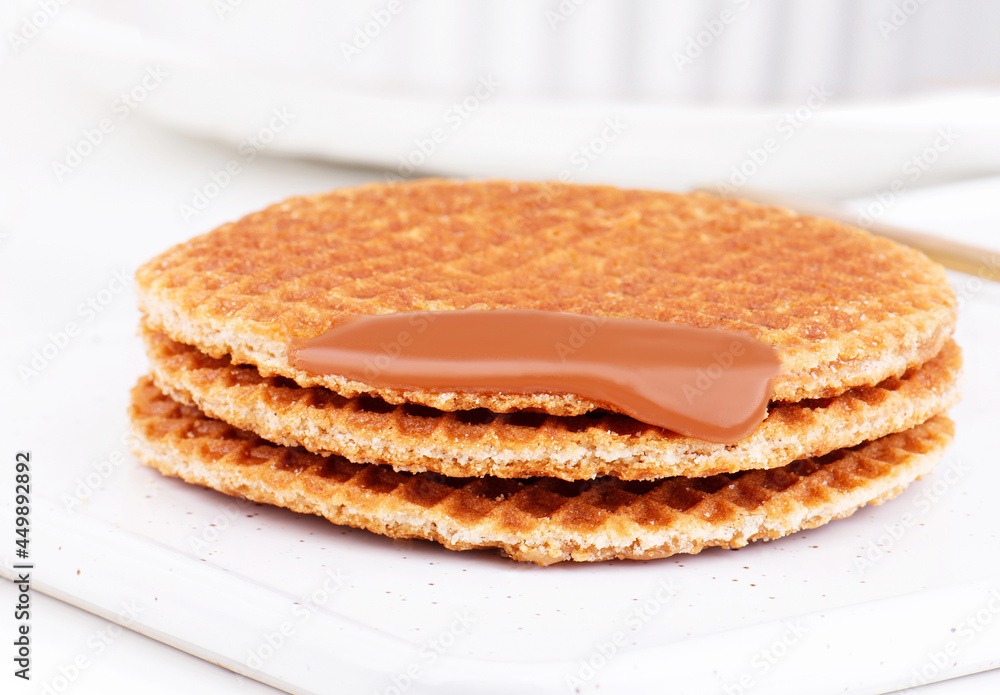 Stroop waffles on a plate Stroop waffles on a plate