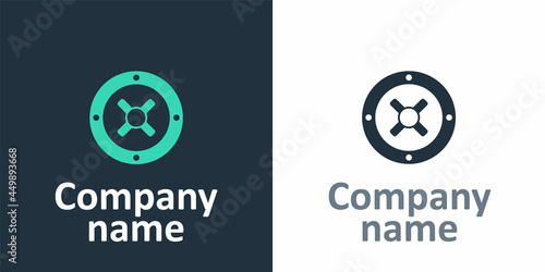 Logotype Safe icon isolated on white background. The door safe a bank vault with a combination lock. Reliable Data Protection. Logo design template element. Vector