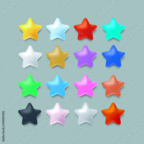 set of colorful stars