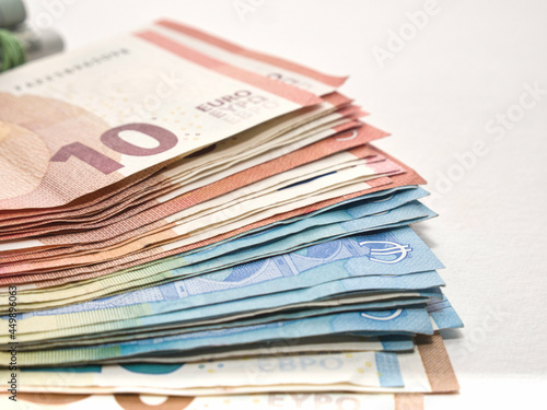 Closeup shot of euro money