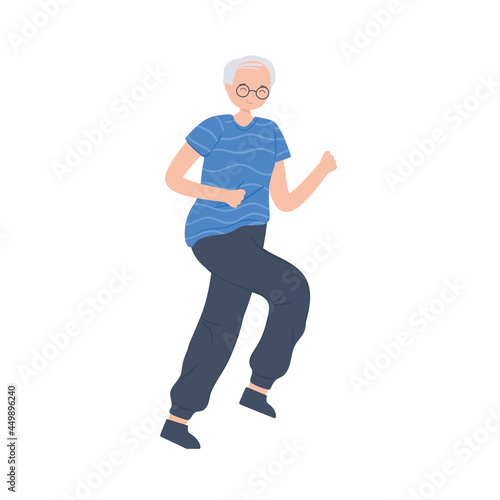 old man running