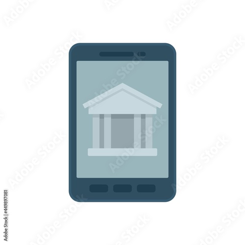 Smartphone bank online loan icon flat isolated vector