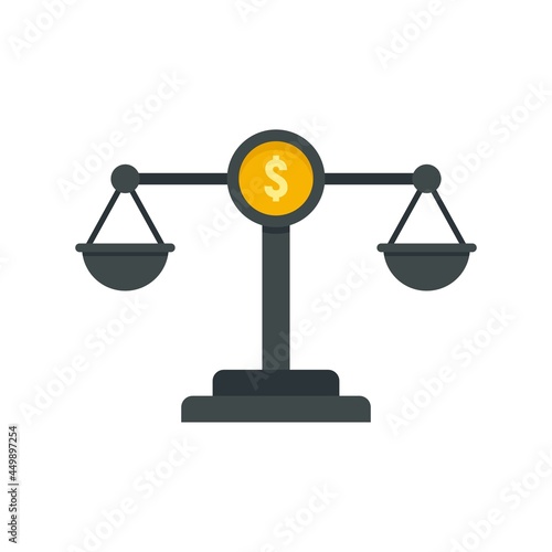Money balance online loan icon flat isolated vector
