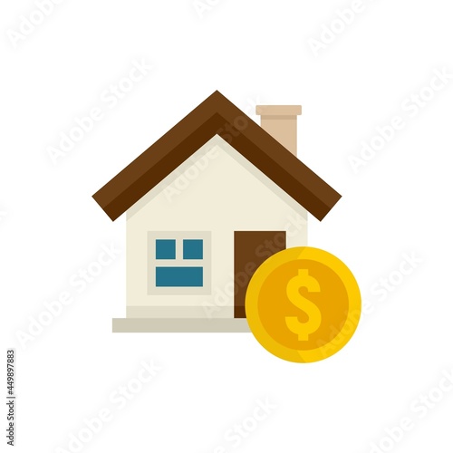 House buy online loan icon flat isolated vector