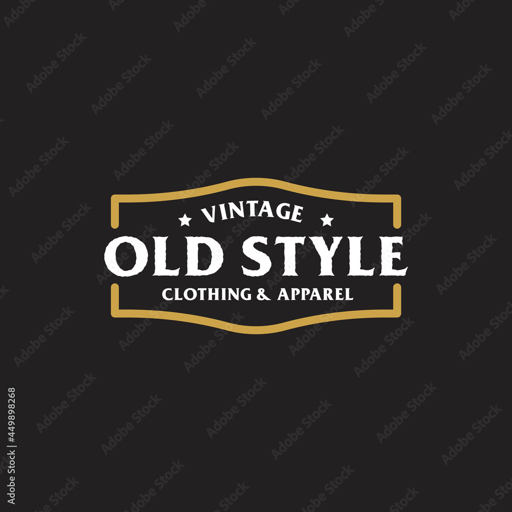 vintage old style clothing and apparel classic logo template