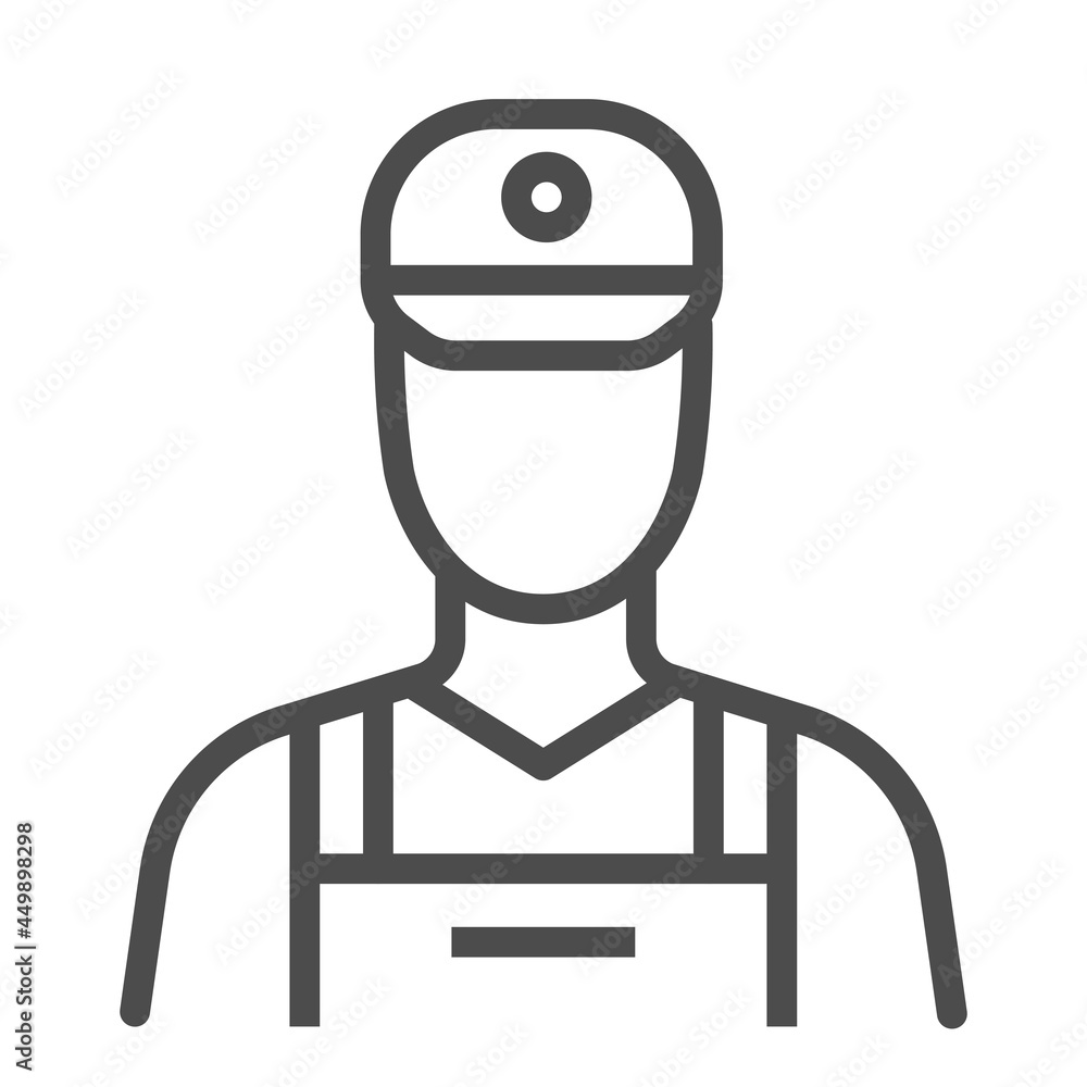 Auto mechanic icon, square line vector icon. Auto mechanic icon, square line vector icon.