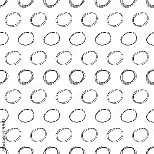 Seamless pattern with sketch circles shape